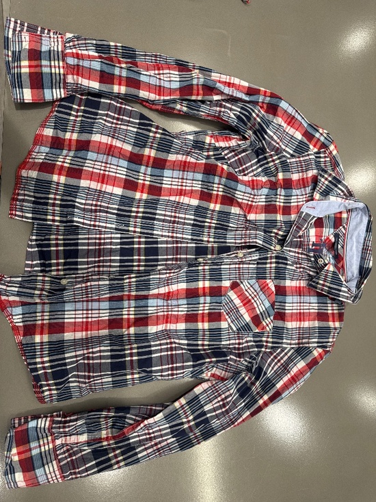 Tommy Hilfiger Tops - Tommy Hilfinger Plaid LS Red, White, & Blue Blouse Women’s Large